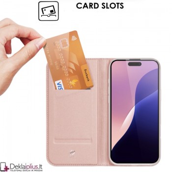 Dux Ducis Skin Pro dirbtinės odos dėklas - rausvas (Apple Iphone 16 Pro Max) Dux Ducis Skin Pro dirbtinės odos dėklas - rausvas (Apple Iphone 16 Pro Max)